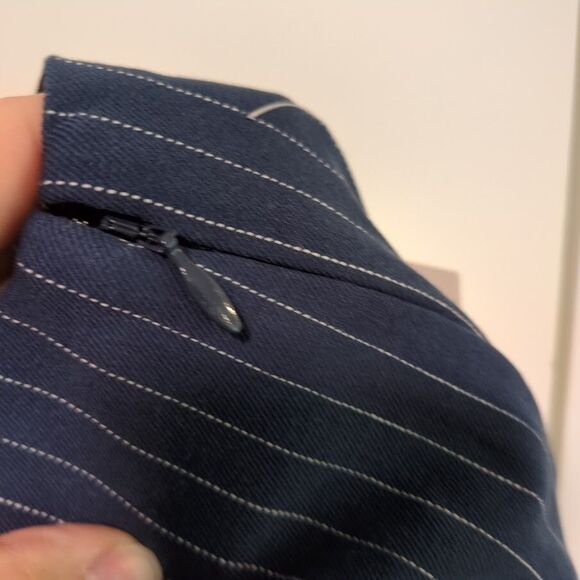 NWT A New Day Womens 2 Navy Stripe Side Zip Skinny Ankle Pants High Rise Stretch - Picture 5 of 7